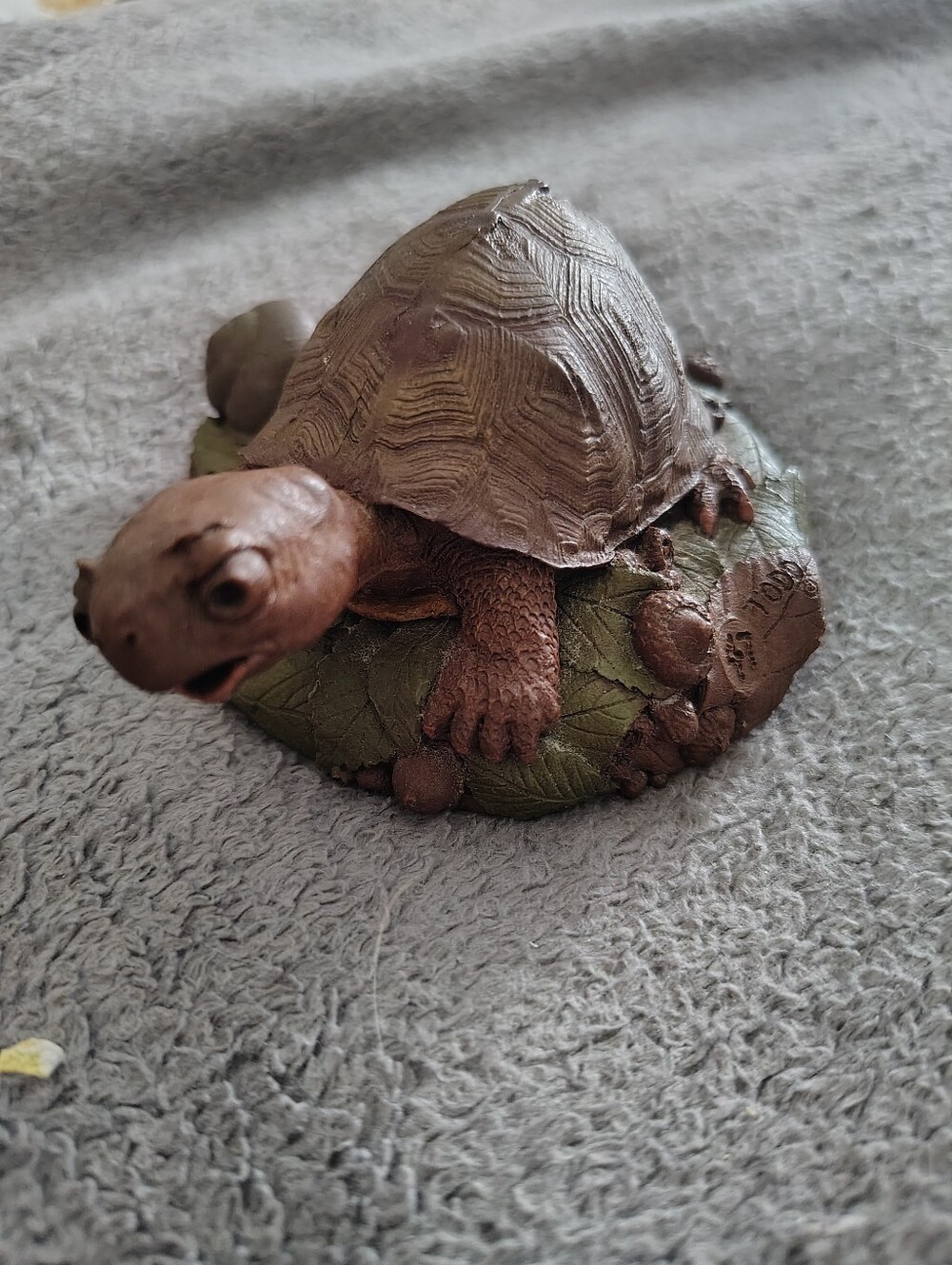 Ton Wolf Turtle Figurine "Todd" 1998 Hand Signed Vintage